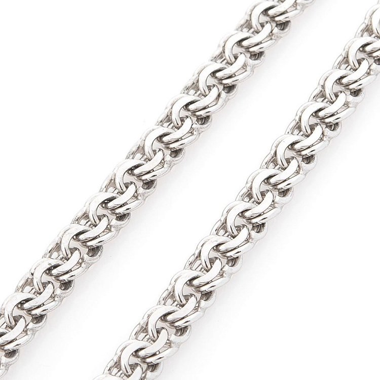 Ланцюжок з білого золота плетіння Бісмарк ц00090 від ювелірного магазину Онікс - 1