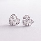 Золоті сережки - пусети "Сердечка" з діамантами сб0364 от ювелирного магазина Оникс