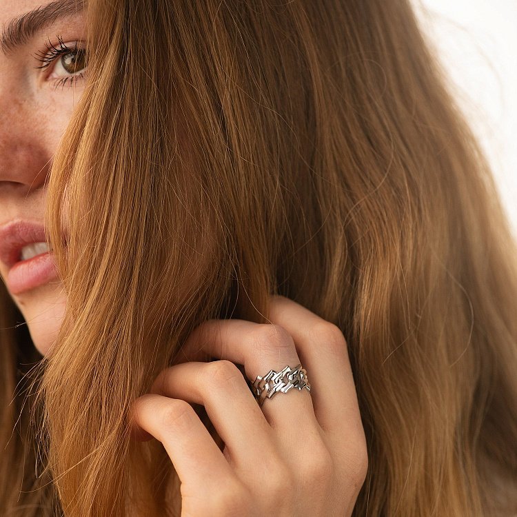 Широкое золотое кольцо "Catalina" к08185 от ювелирного магазина Оникс - 3