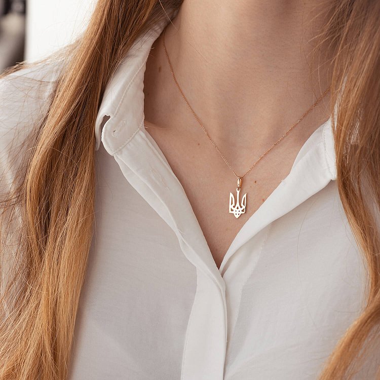 Золота підвіска "Герб України - Тризуб" п03683 від ювелірного магазину Онікс - 1