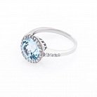 Помолвочное серебряное кольцо (голубой топаз, фианиты) 111692 от ювелирного магазина Оникс - 1
