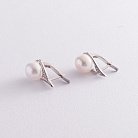 Срібні сережки з перлами і фіанітами 2466/1р-PWT от ювелирного магазина Оникс - 3