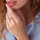 Золотое кольцо с бриллиантами и сапфиром C01118R от ювелирного магазина Оникс - 3