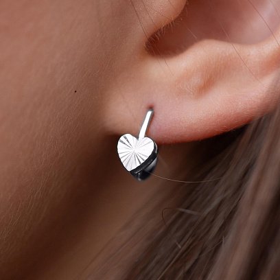 ﻿Золоті дитячі сережки "Сердечки" с09251 №4