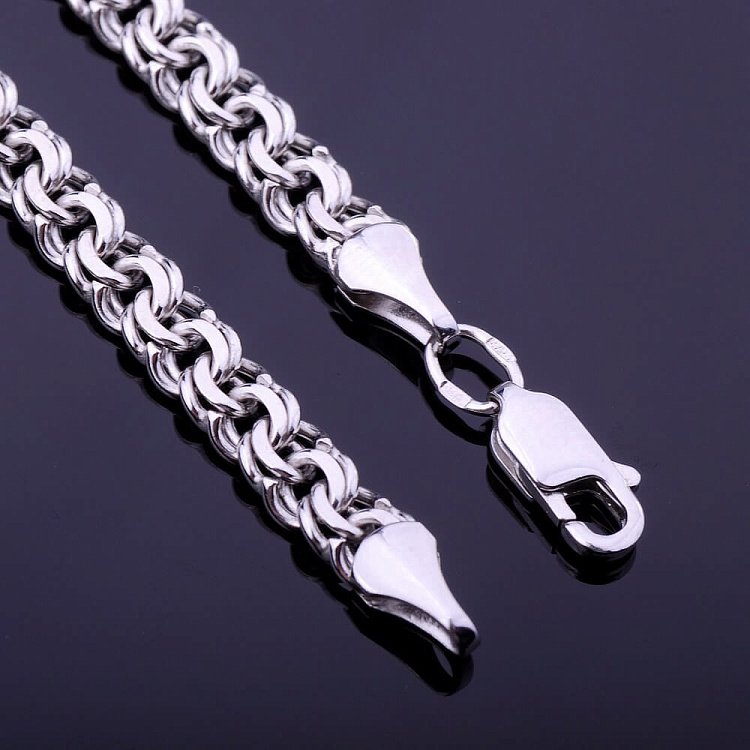 Ланцюжок з білого золота плетіння Бісмарк ц00090 від ювелірного магазину Онікс - 3