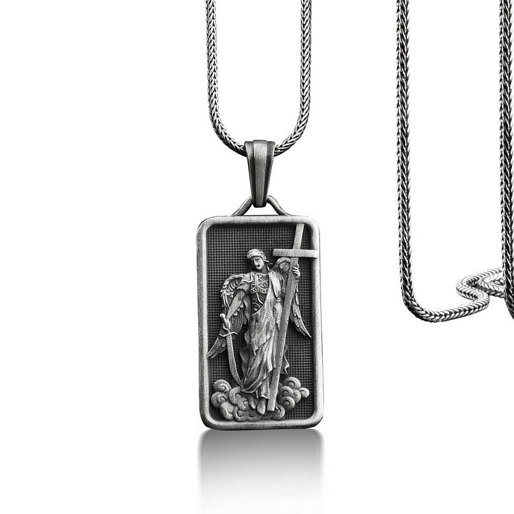 Срібний кулон "Архангел Михаїл" (можливе гравіювання) 133178 від ювелірного магазину Онікс - 8