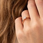 Помолвочное кольцо в красном золоте (фианит) к07096 от ювелирного магазина Оникс - 3