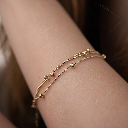 Браслет "Кульки" у жовтому золоті б05256 №4