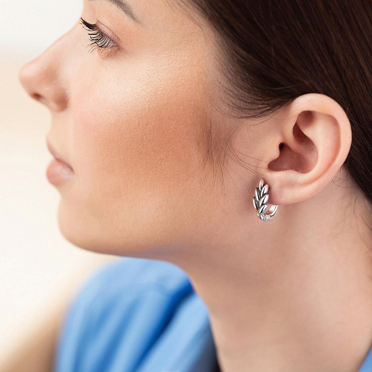 Срібні сережки "Колосок пшениці" 123284 від ювелірного магазину Онікс - 6