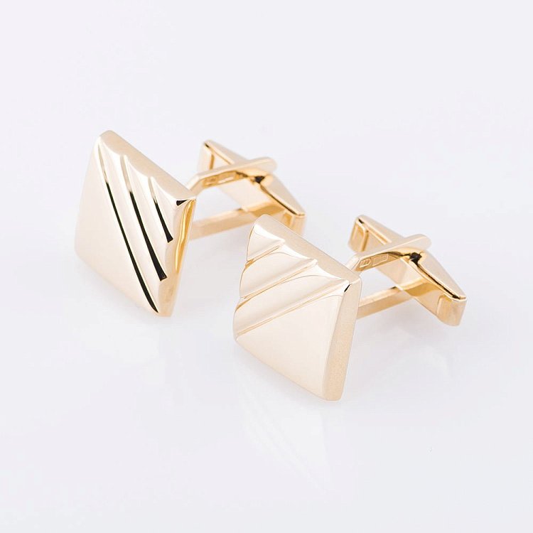 Мужские запонки из желтого золота зап00064 от ювелирного магазина Оникс - 1