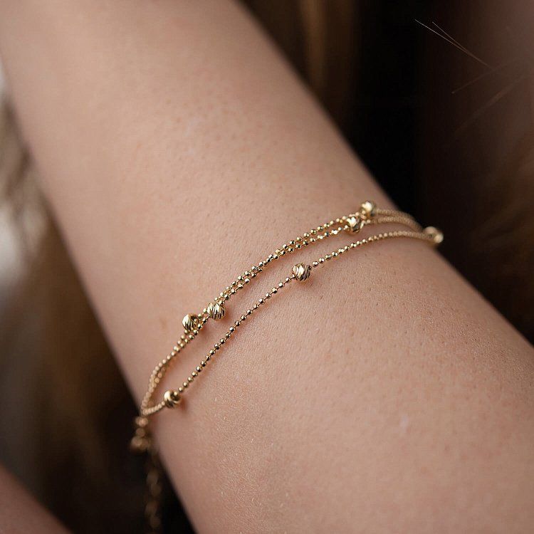 Браслет "Кульки" у жовтому золоті б05256 від ювелірного магазину Онікс - 3