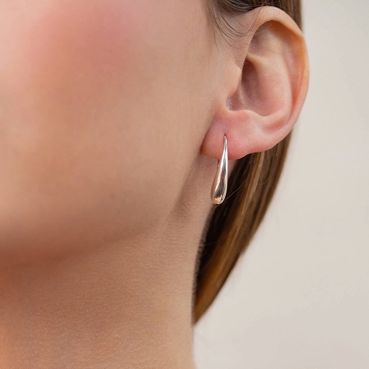 Серебряные серьги "Капельки" 122887 от ювелирного магазина Оникс - 3