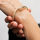 Жорсткий браслет "Змія" у жовтому золоті (фіаніти) б05751 от ювелирного магазина Оникс - 4