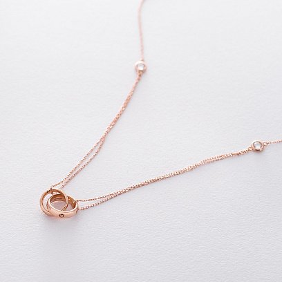 Золотое колье "Кольца" с фианитами кол01498