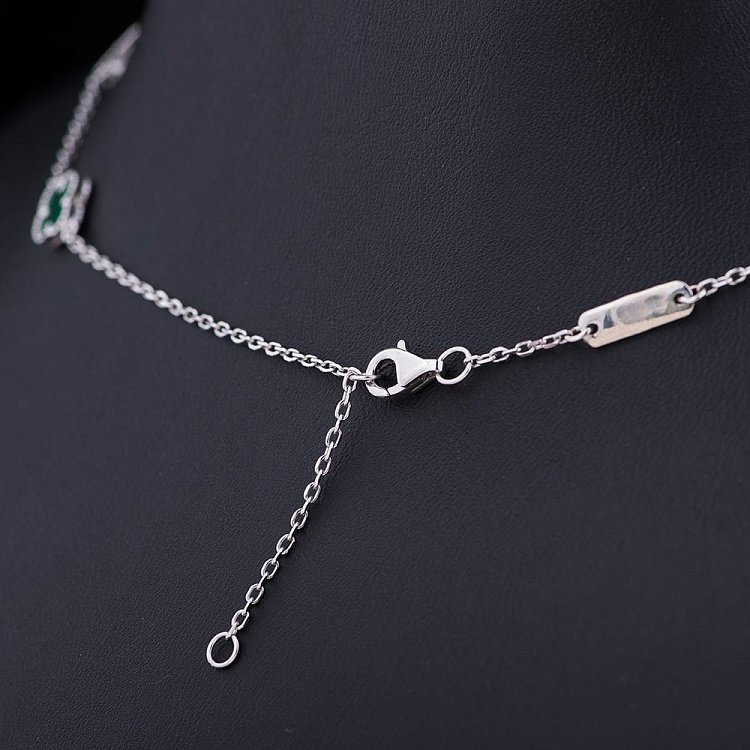 Срібне кольє "Конюшина" (ім. Малахіт) 18344 від ювелірного магазину Онікс - 2