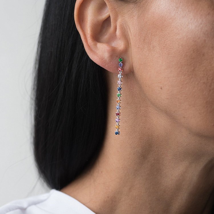 Золоті сережки з сапфірами сб0290sth від ювелірного магазину Онікс - 2