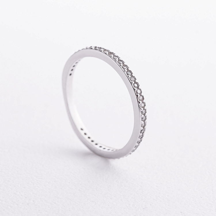 Срібна каблучка з фіанітами 1909/1р-CZ від ювелірного магазину Онікс