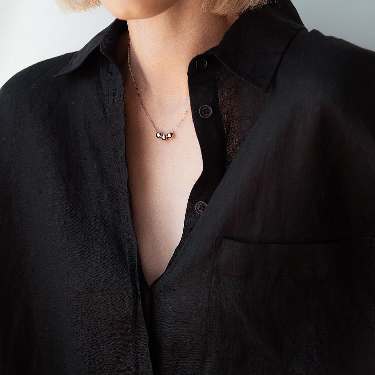 Серебряное колье "Шарики" 1097 от ювелирного магазина Оникс - 6