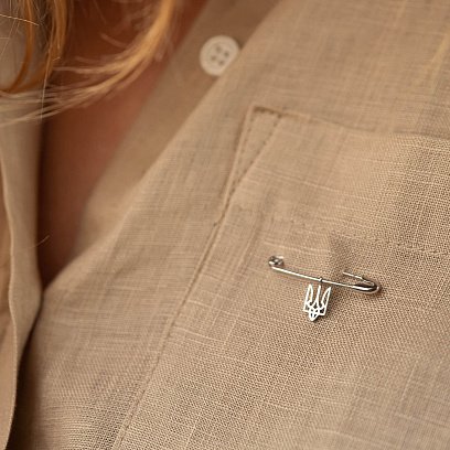 Золотая булавка "Герб Украины - Тризуб" зак00335 №7