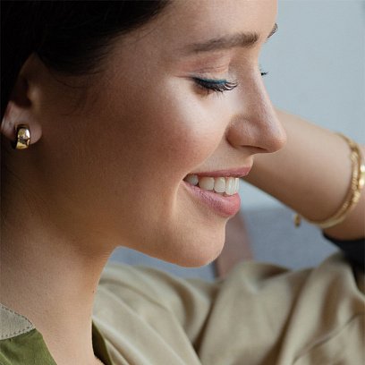 Сережки - кільця в жовтому золоті с06952 №13