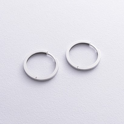 Серьги - кольца в белом золоте с08763 №3