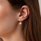 Дитячі золоті сережки "Hello Kitty" з емаллю с03212 от ювелирного магазина Оникс - 3