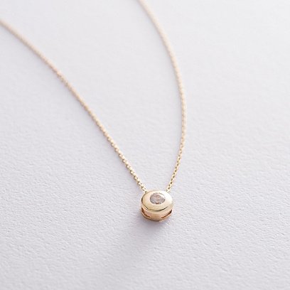 Жіноче кольє з жовтого золота (фіаніт) кол00600 №3