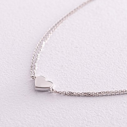 Браслет "Сердечко" в білому золоті б04560 №4