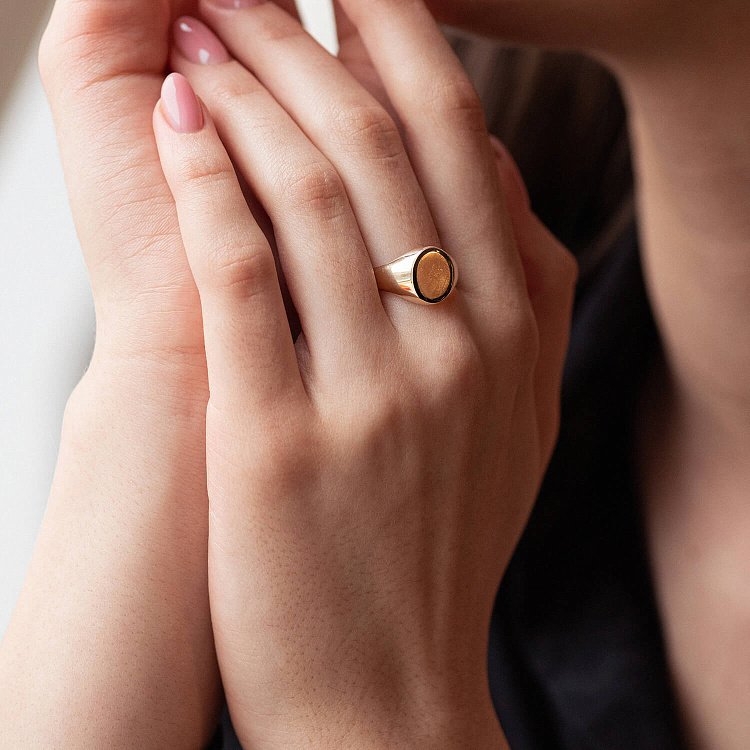 Печатка в жовтому золоті (можливе гравіювання) к07198 від ювелірного магазину Онікс - 17