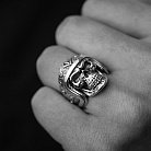 Серебряное кольцо "Череп с банданой" (чернение, позолота) 356 от ювелирного магазина Оникс - 10