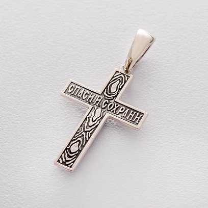 Серебряный крест с чернением 132728 №7