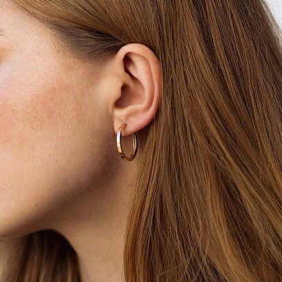 Золотые серьги - кольца с07566 №3