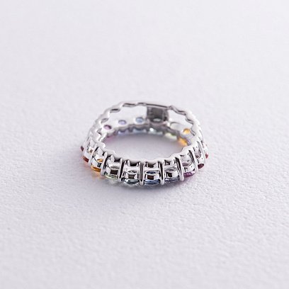 Золотий кулон з різнокольоровими сапфірами пб0289nl №5