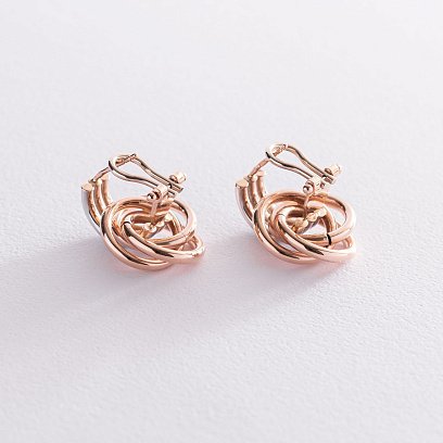 Золоті сережки з італійською застібкою с05663 №4