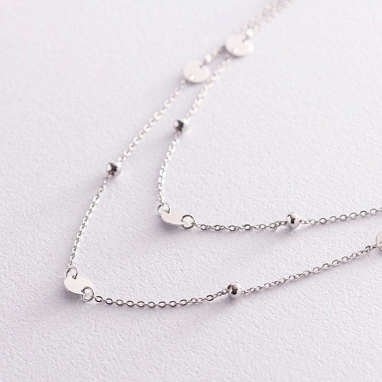 Кольє з монетками в білому золоті 860402В від ювелірного магазину Онікс - 2