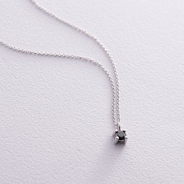 Золоте кольє з чорним діамантом колб0099y від ювелірного магазину Онікс - 2