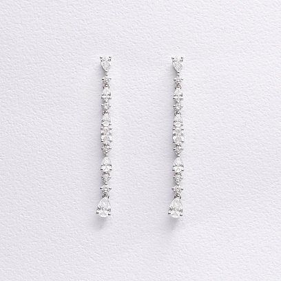 Золотые серьги - пусеты с бриллиантами сб0593nl