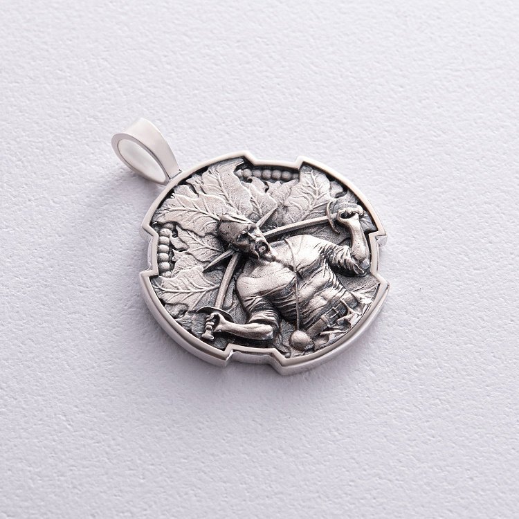 Срібний кулон "Український козак. Молитва до Пресвятої Богородиці" 133207 від ювелірного магазину Онікс - 18