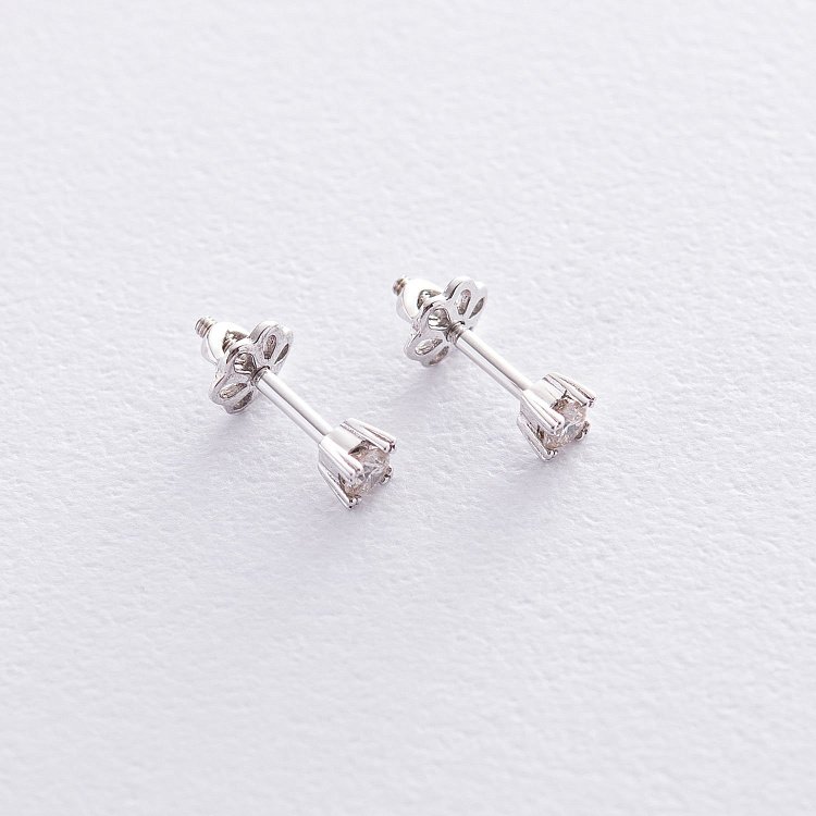 Золоті сережки-пусети (діамант) сб0212 від ювелірного магазину Онікс - 2