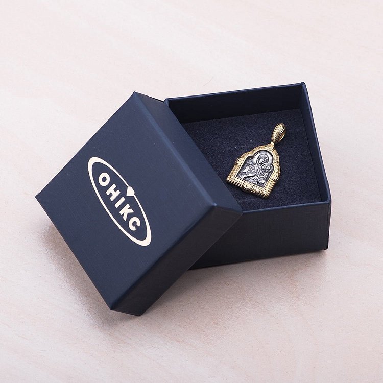 Підвіска "Ікона Божої Матері Тихвінської" з позолотою 131676 від ювелірного магазину Онікс - 6