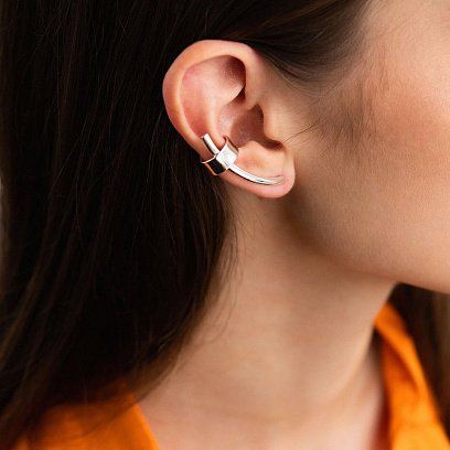 Серебряная каффа "Прикосновение" (на правое ушко) 122913 №2