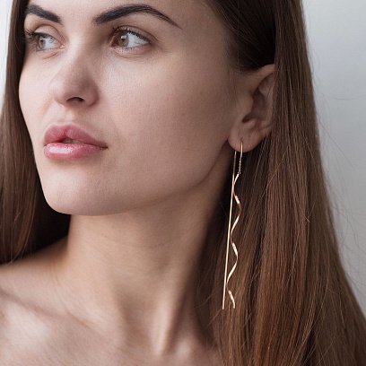 Золотые серьги - протяжки "Завиток" 580085