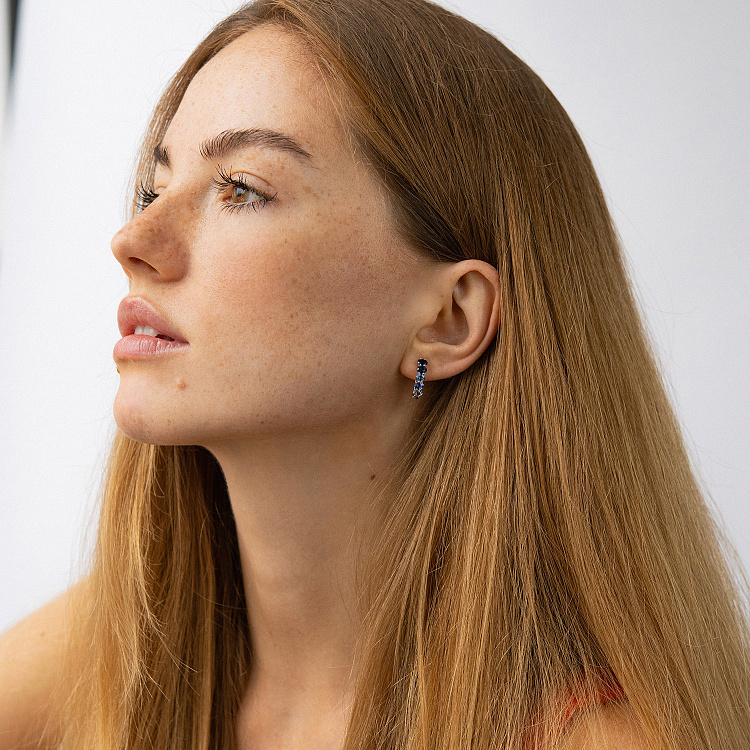 Золоті сережки з сапфірами сб0598sth від ювелірного магазину Онікс - 3