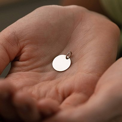 Кулон для гравіювання в білому золоті (14 мм) п03519 №8