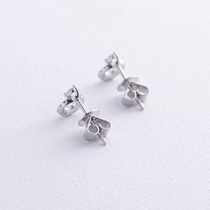 Золоті сережки - пусети "Крапельки" з діамантами сб0499nl №5