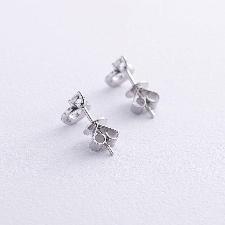 Золоті сережки - пусети "Крапельки" з діамантами сб0499nl від ювелірного магазину Онікс - 4