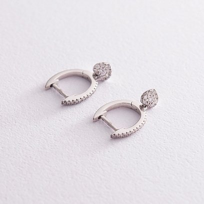 Золоті сережки з сердечками (діамант) сб0231ca №3