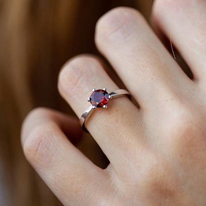 Серебряное кольцо с пиропом GS-01-017-41 №2