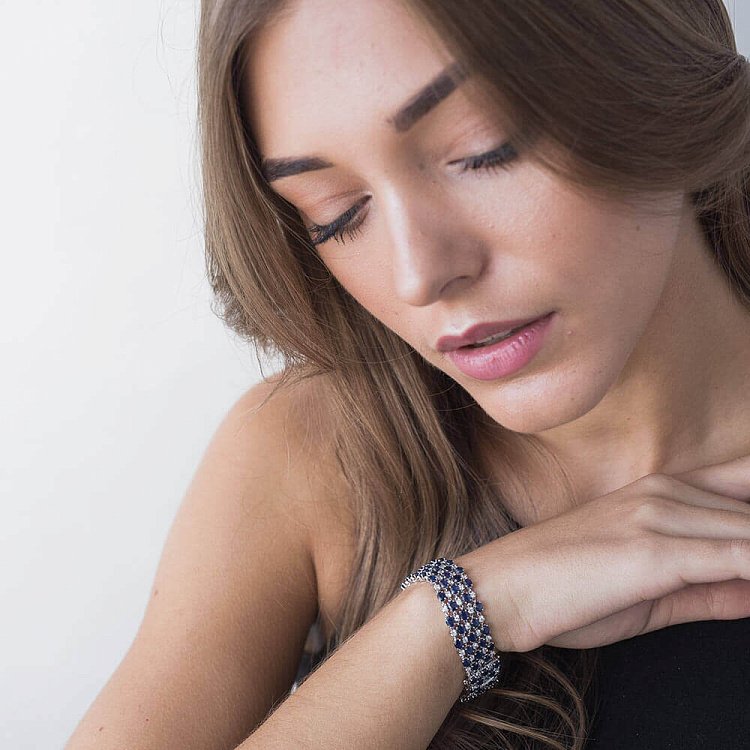 Золотий браслет з сапфірами і діамантами бб0005he від ювелірного магазину Онікс - 5