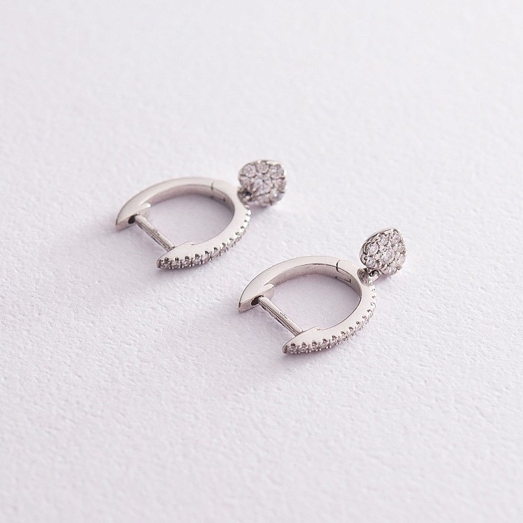 Золоті сережки з сердечками (діамант) сб0231ca від ювелірного магазину Онікс - 2